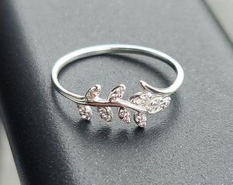 Genuine 925 Sterling Silver Handmade Olive Leaf Rings