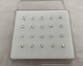 1 Ball or Arrow Tip Silver Tone Surgical Grade Stainless Steel Nose Screw