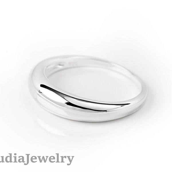 Dome Ring Silver • 925 Sterling Silver • Thin Dome Ring • Silver Dome Ring • Signet Ring • Thin Dome Ring • Band Ring • Wide Dome Ring •