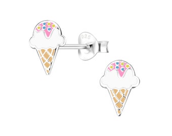 925 Sterling Silver & Ice Cream Ice Lolly Kawaii Stud Earrings & Gift Box