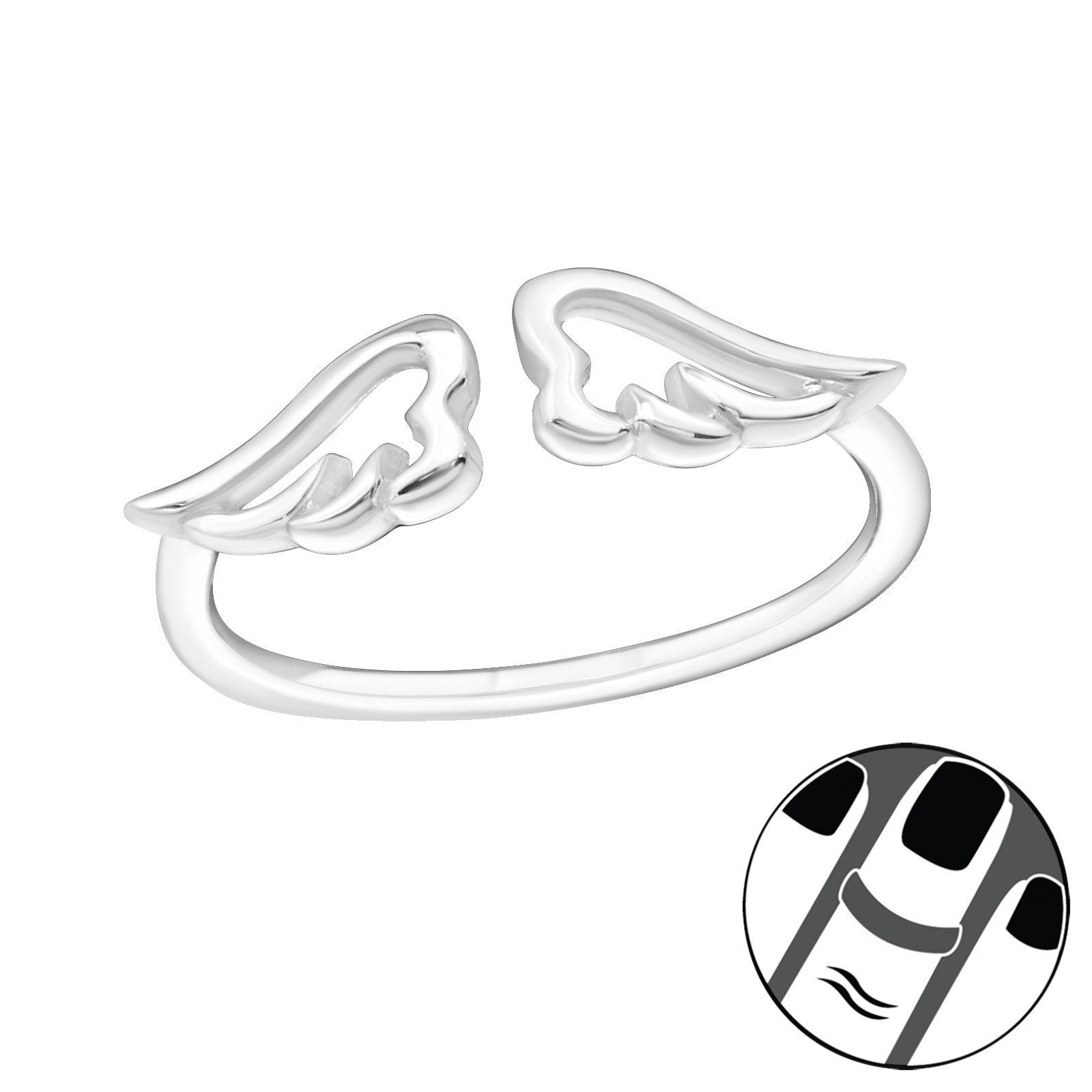 Angel Wing Ring 925 Sterling Silver Silver Midi Rings Etsy
