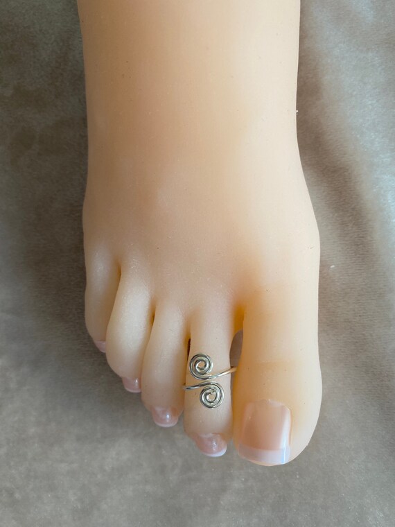 Adjustable Summer Toe Ring Jewelry NEW 925 Sterling Silver Spiral Toe Ring
