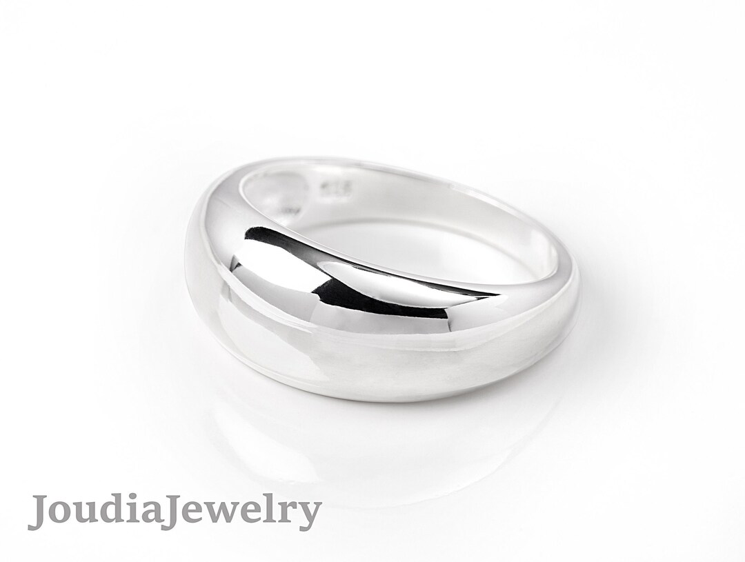 Dome Ring Silver 925 Sterling Silver Thick Dome Ring Chunky Dome Ring ...
