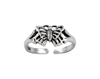 Butterfly toe ring • 925 Sterling Silver • Adjustable Toe Ring • Summer Toe Ring • Nautical Toe Ring • Bague d'orteil • Butterfly Jewelry •