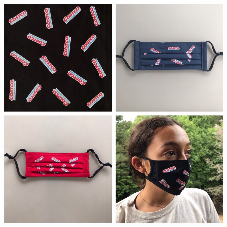 Costco Pleated Face Mask With Nose Wire Filter Pocket 2 Etsy