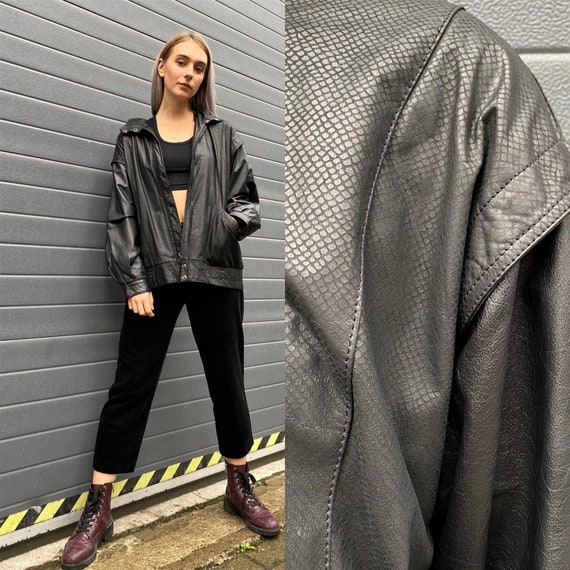 Vintage 90s Black Leather Jacket