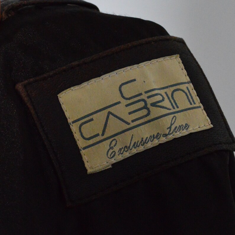 Vintage 90s Brown Grunge Button Front Slim Leather Jacket Size SM