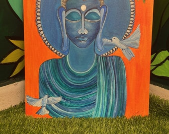 Peinture de Bouddha faite à la main