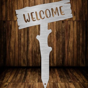 Welcome Wooden Stake