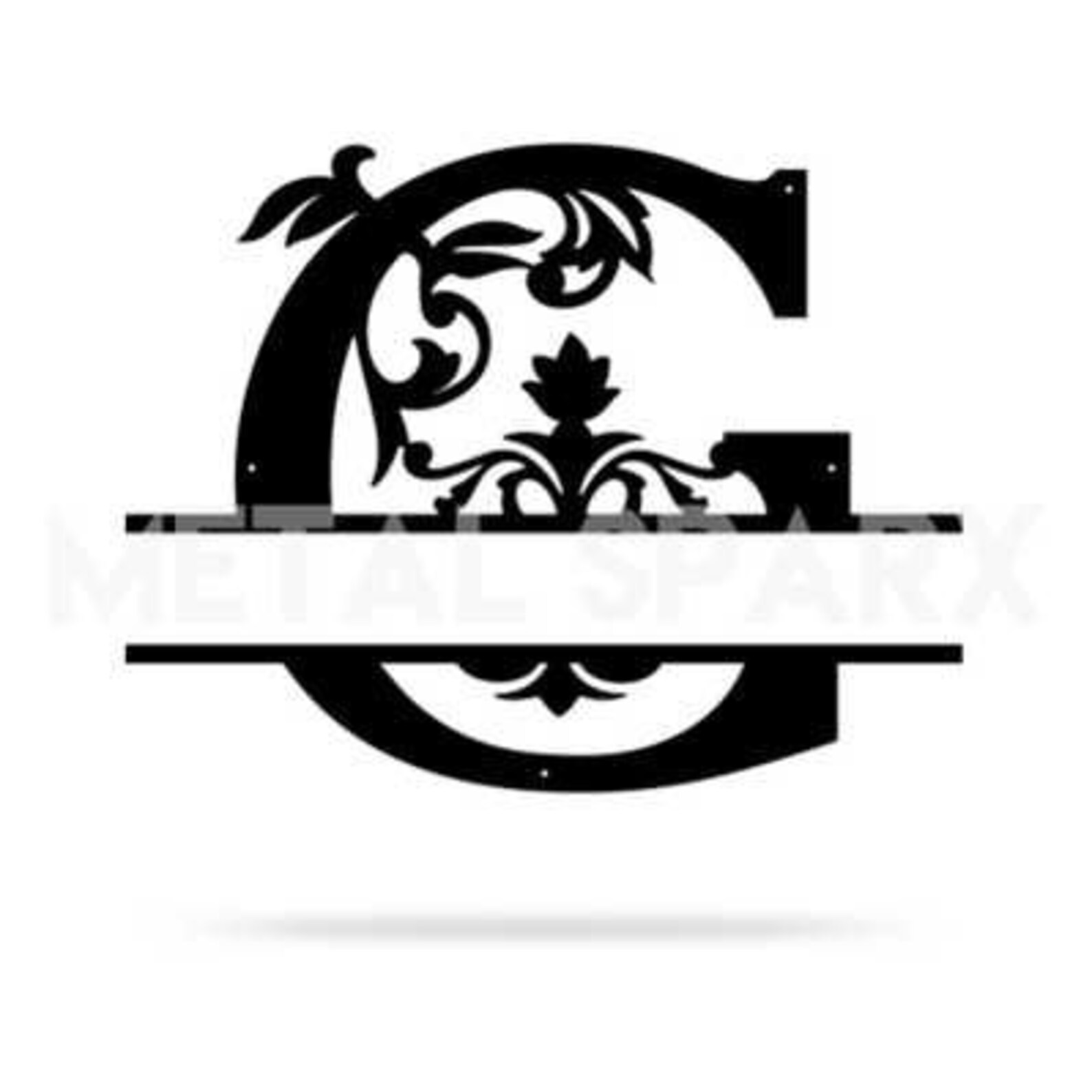 Split Letter Name Monogram Etsy