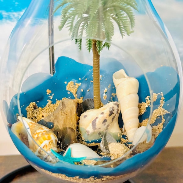 Jamacia Beach Art, Terrarium Beach Globe, Beach Vacation Gift, Newlywed Gifts, Calming Home Decor, Jamacia Souvenir, Beach Gift, Wife Gift