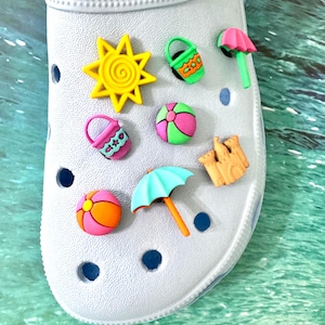 Beach Shoe Charms, Fun Accessories, Coastal Sandal Charms, Summer Charms, Croc Jibbitz Pack, Shoe Jewelry, Fun Birthday Gifts, Summer Fun