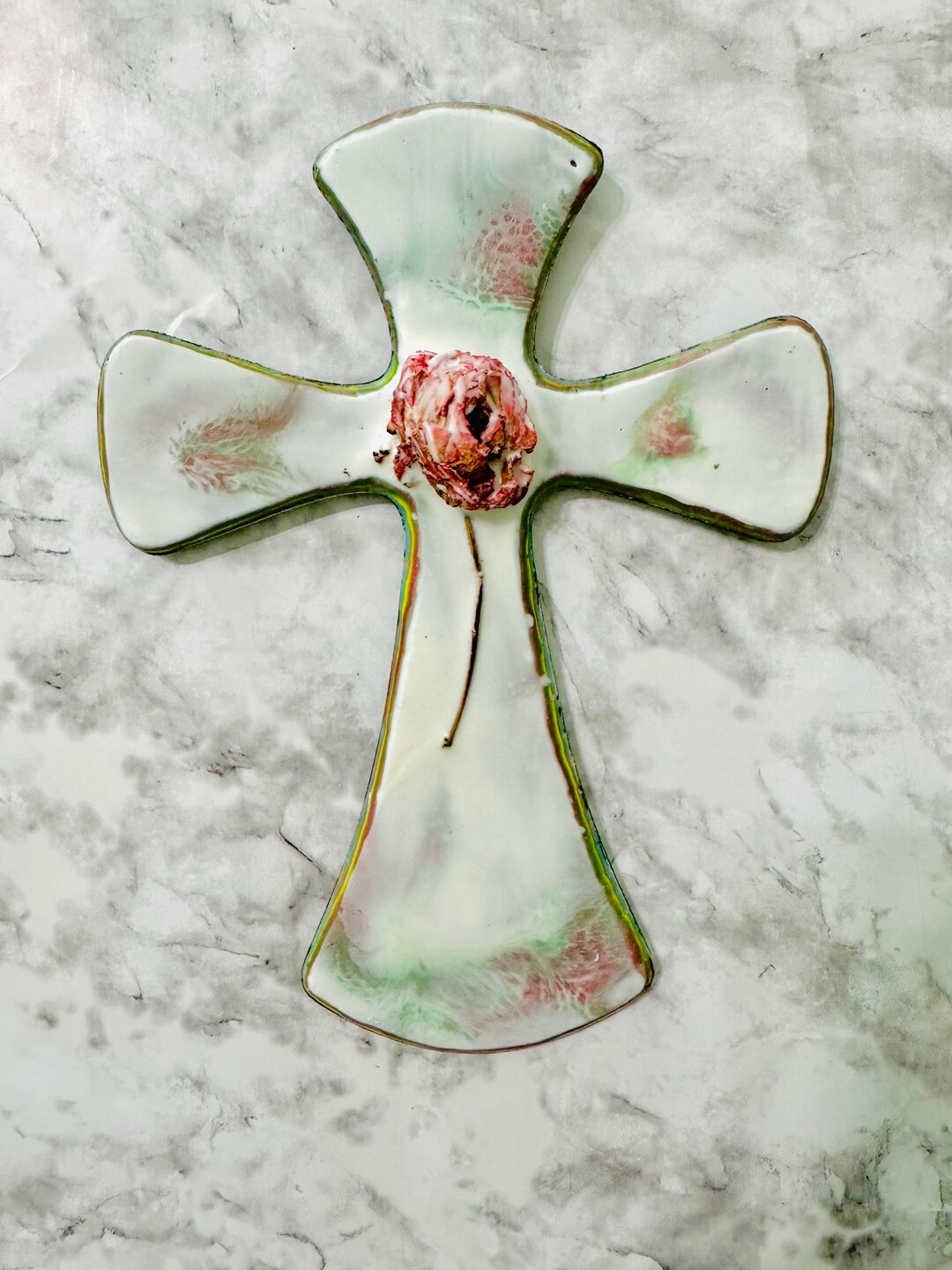 Rose Art, Cross Wall Art, Encaustic Art, Spiritual Gift, Spiritual ...
