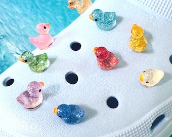 Glow in the Dark Duck Shoe Charms, 9 Piece Set of Charms, Duck Accessories, Cruise Decor, Bag Charms, Gifts