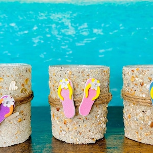 Colorful Flip Flop Candles, Glass Votive Candles, Specialty Candles, College Apartment, Fun Home Decor, Gurley Candles, Beach Gift, Handmade