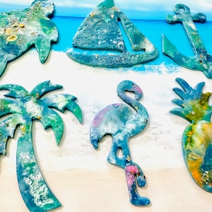 Beach Magnets, Coastal Kitchen Decor, Refrigerator Magnets, Housewarming Gift, Handmade Magnet, Beach House Decor, Beach Gift, Gifts for Her