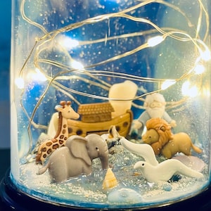 Noahs Ark Night Light, Nursey Light, Calming Lighting, Religious Decor, Spiritual Gift, Baby Shower Gift, Handmade Light, Relaxing Gifts,