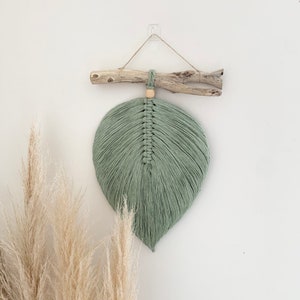 Handcrafted Macrame Leaf Wall Hanging: Bohemian Recycled Cotton Decor