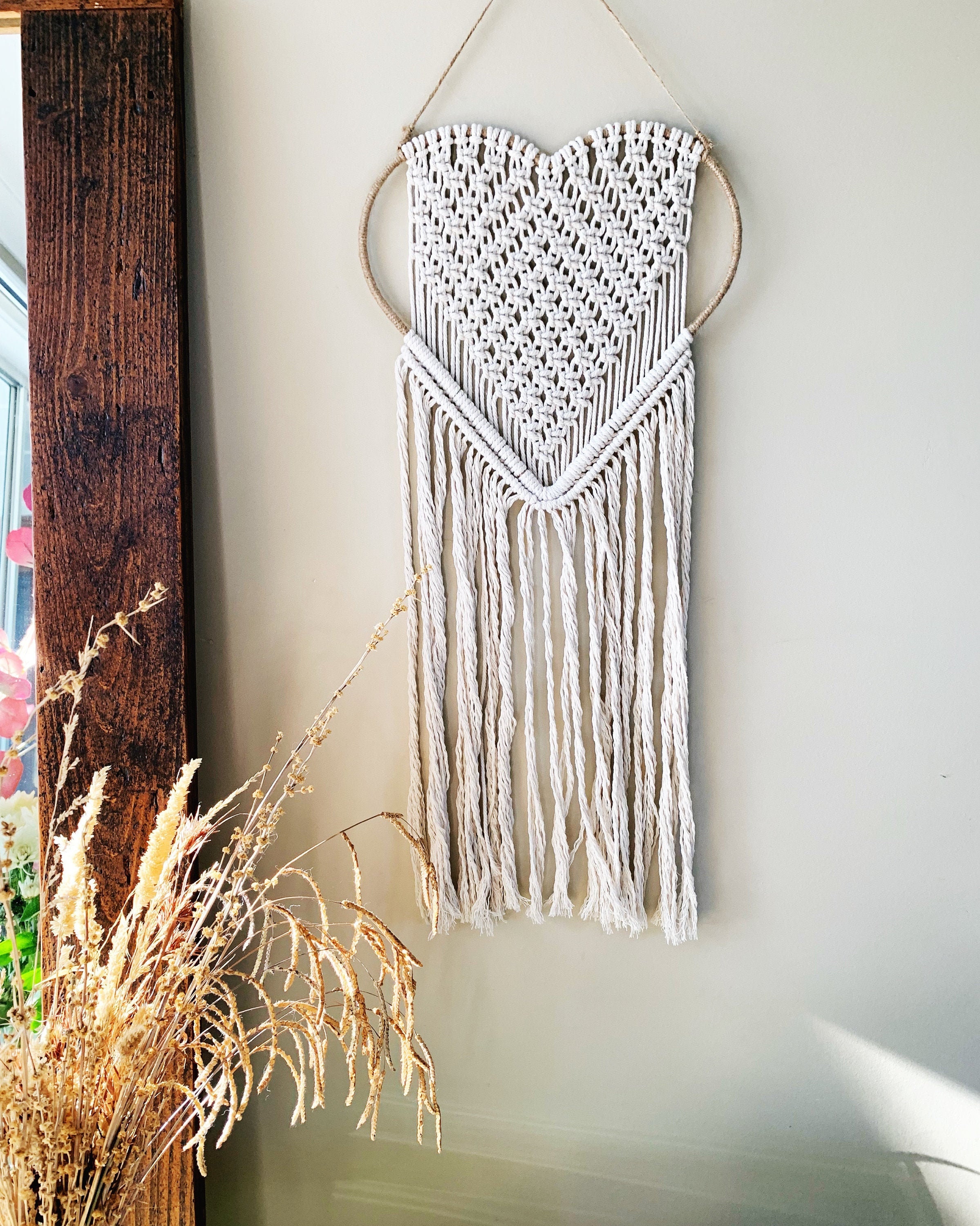Macrame Heart Wall Hanging Macrame Heart Decoration Macrame Etsy