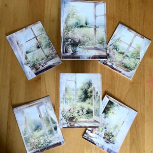 Vintage inspired blank cards with a soft cottage core theme in a variety pack of 6 perfect for the cottage core aesthetic. Gift pack