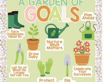 A Garden of Goals Bulletin Board Set | Classroom Decor | Goal Setting Visuals | Springtime | Counseling | Therapy | Office