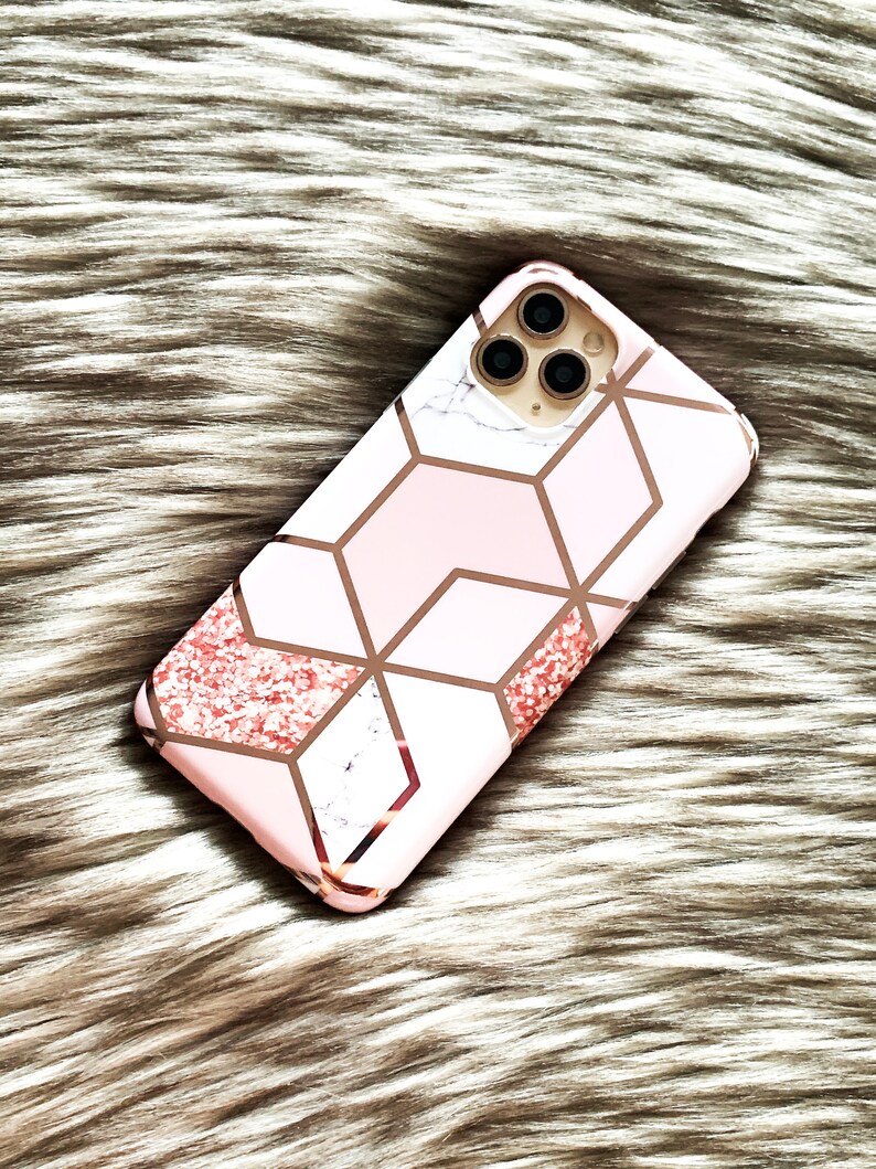 Rose Gold Marble x Gold Reflective iPhone 12 Case Pro iPhone | Etsy