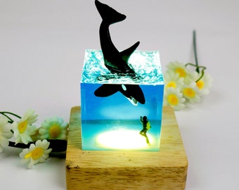 Killer Whale Night Light,Ocean Personalized Gifts,Best Friend Gift,Unique Spring Decor Gift, Custom Night Light,Birthday Gifts