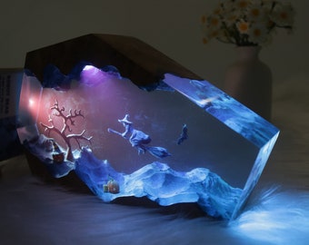Epoxy Resin Halloween Witch Night Light, Spooky Home Decor
