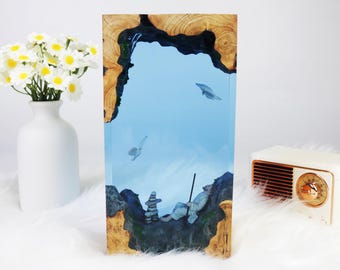 Christian Jesus Epoxy Resin Night Lamp, Christmas Gifts Decor, Jesus Handmade Wooden Lamp, Personalized Gifts, Unique Easter Gifts