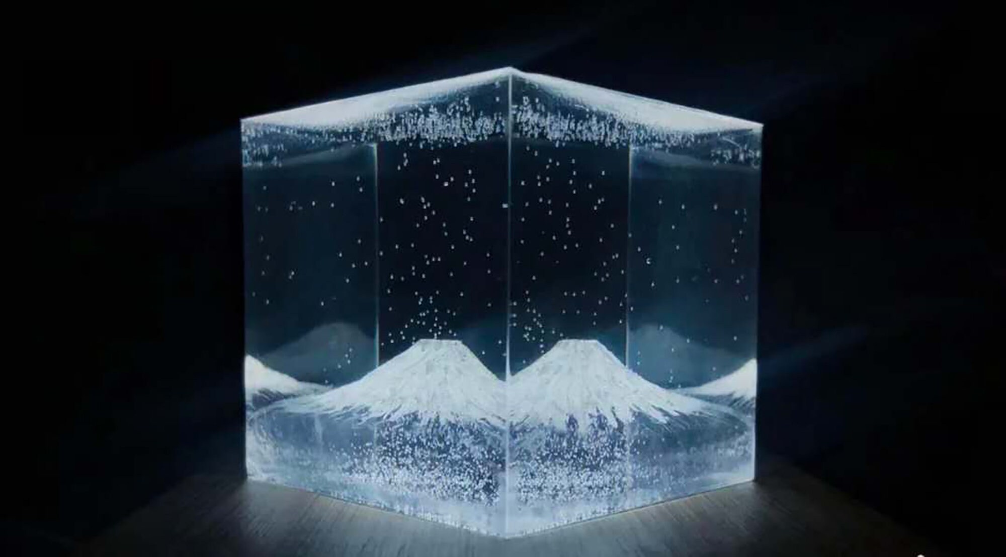 Resin Cube Snow Mountain Ornaments Creative Gift Night Etsy UK