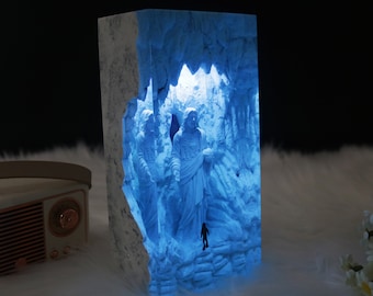 Christian Jesus Diver Epoxy Resin Night Light, Easter Day Gift Night Light Personalized Light, Christmas Gifts for Friends, Home Decor