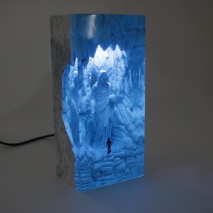 Jesus Night Lamp, Christmas Resin Light, Easter Gift,Christmas Day Gift, Christmas Night Light Gift for Friend,Big Jesus Resin Lamp for Him image 8