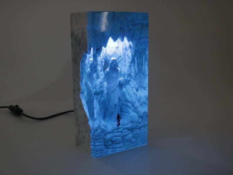 Jesus Night Lamp, Christmas Resin Light, Easter Gift,Christmas Day Gift, Christmas Night Light Gift for Friend,Big Jesus Resin Lamp for Him image 8