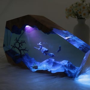 Epoxy Resin Halloween Witch Night Light, Spooky Home Decor image 7
