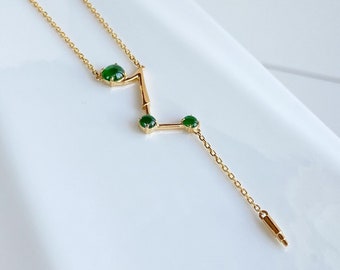 Burmese Imperial Jade 18k Yellow Gold  Initial "Z" Necklace