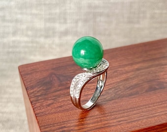 Jade 18k Weißgold Statement Ring