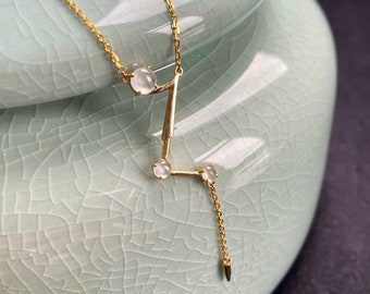 Burmese Icy Jade 18k yellow gold initial "Z" necklace