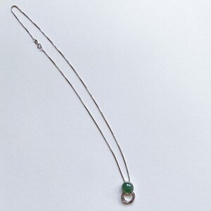 18k White Gold Green Jade Pendant chain not included image 5