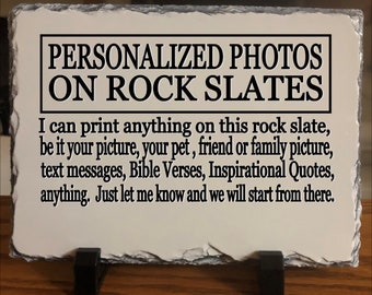 Photo Rock Slate Custom Made Personalized Father's Day Birthdays Graduation Anniversary Wedding Gifts With Your Picture