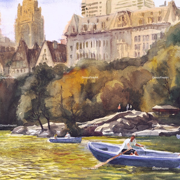 Central Park Boats (Matted Giclée 16x20) Central Park NYC