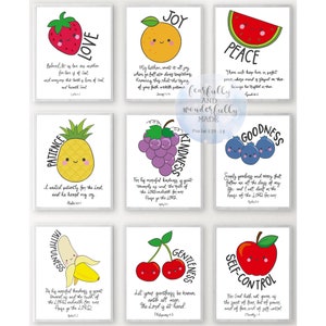 The Fruits of the Spirit, Galatians 5v22 23, printable, nursery print, scripture, kids room decor, kids wall art, nursery wall decor