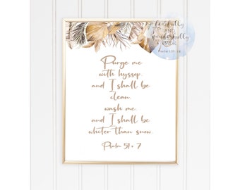 Psalm 51 v 7 digital download Bible Old Testament verse scripture