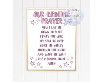 Bedtime prayer for children printable digital download now I lay me down to sleep jpeg Bible