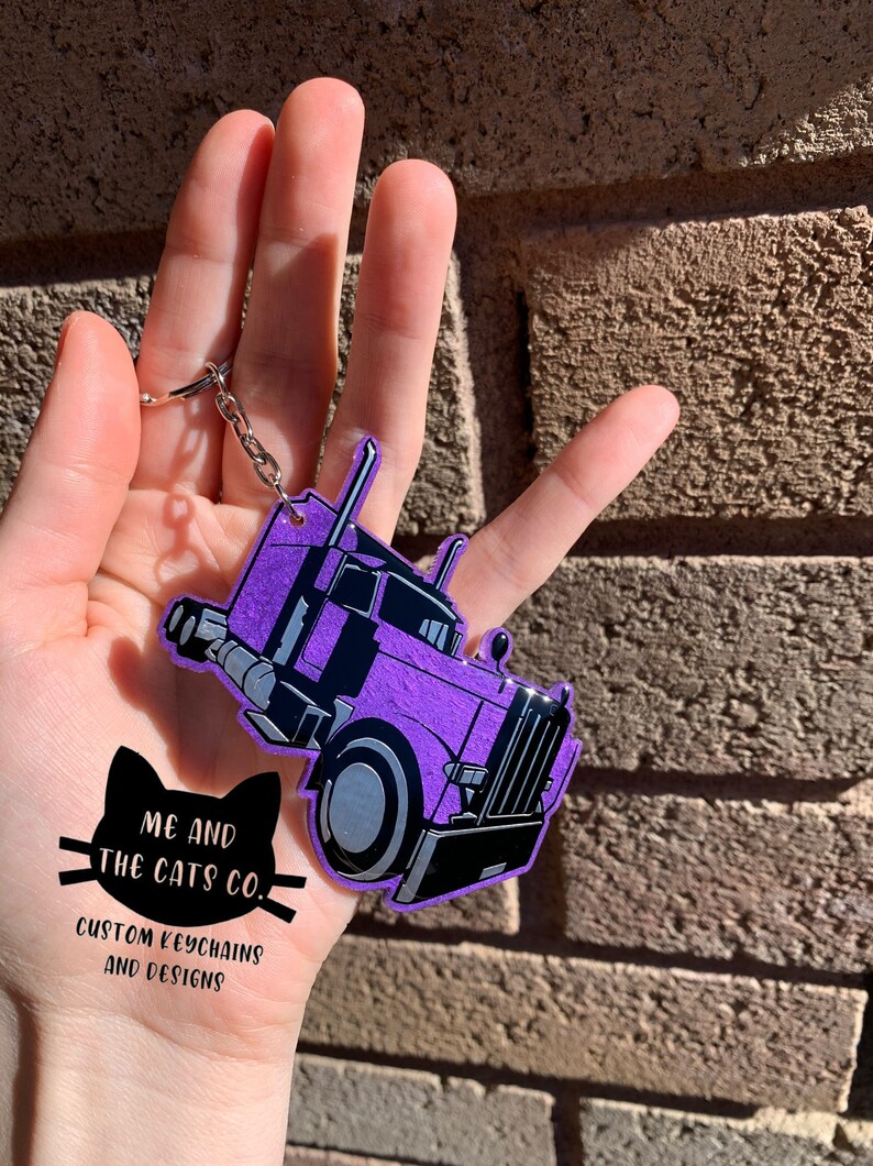 Personalized Semi Truck Keychain Tractor Trailer Keychain Etsy