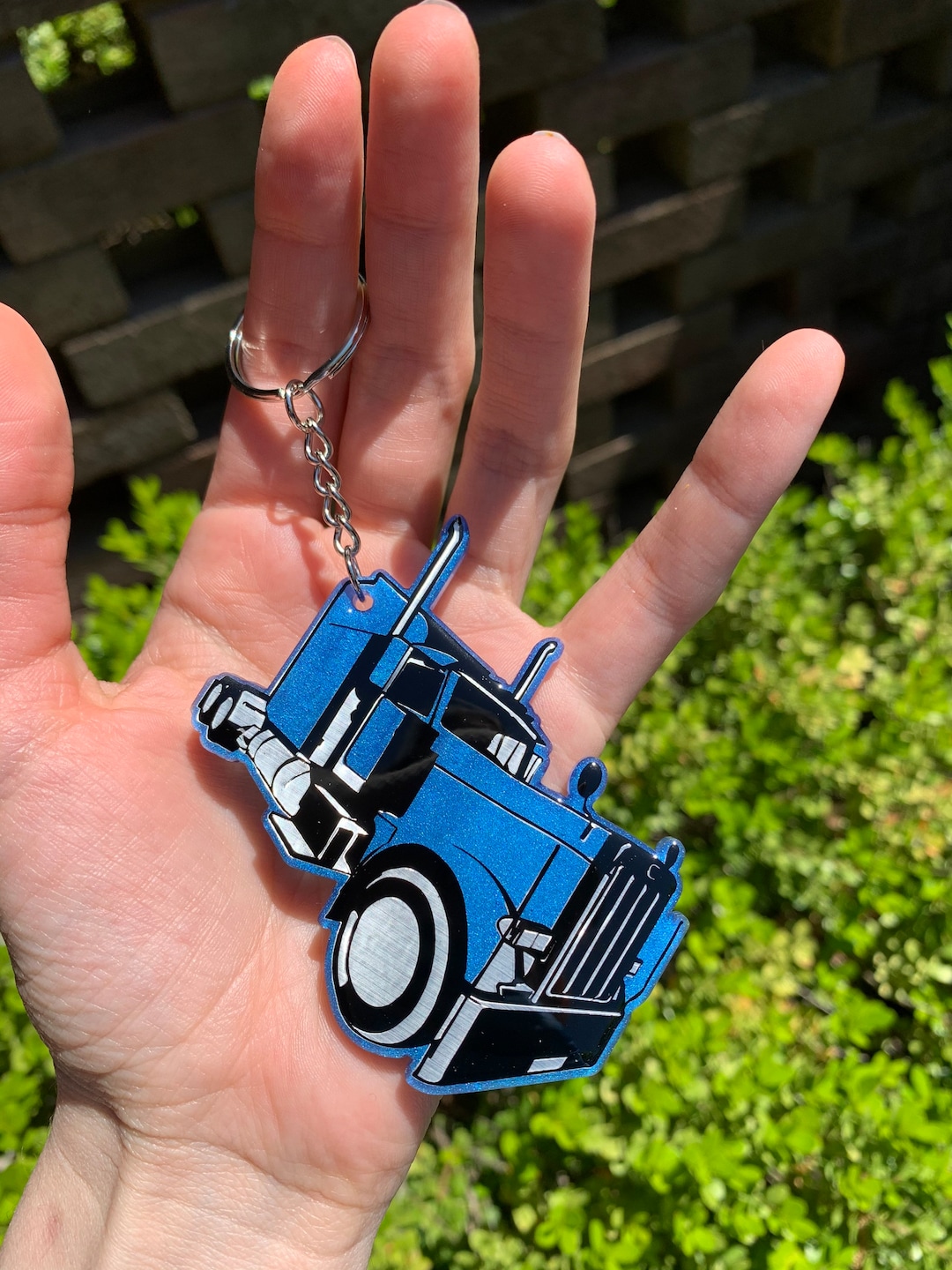 Personalized Semi Truck Keychain Tractor Trailer Keychain Truck Driver