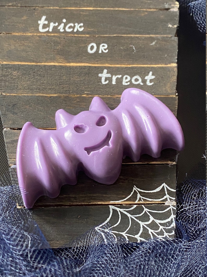 Halloween Bat Soap Natural Clear or Scented SLS FREE Handmade Halloween Wash Bar UK image 1