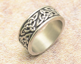 Ring keltisch Edelstahl Breit 1 cm massiv Celtic Tribal