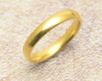 Ring 4 mm schmal Edelstahl gold Damenring leicht matt