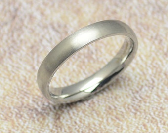 Ring schlicht schmal 4 mm matt Edelstahl silber farbig Groesse 50 bis 65