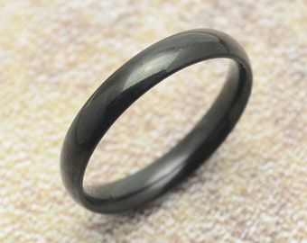 Ring schwarz 4 mm Edelstahl Damenring Herrenring schlicht